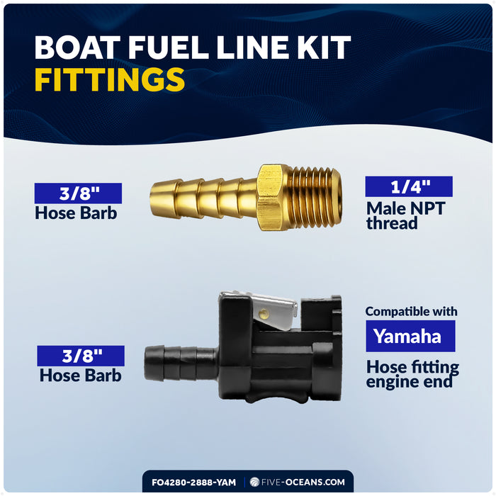 EPA 3/8" Fuel Line Assembly for Yamaha Outboards - FO4280-2888-YAM - Five Oceans