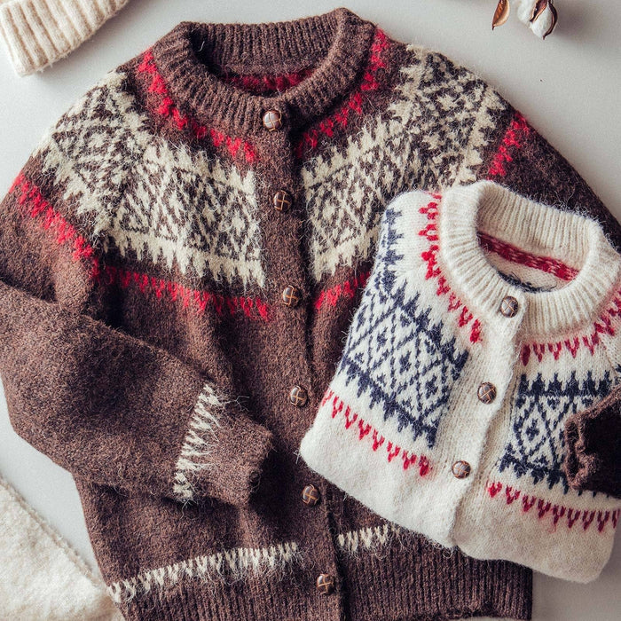 Fair Isle Nordic Toggle Knit Cardigan