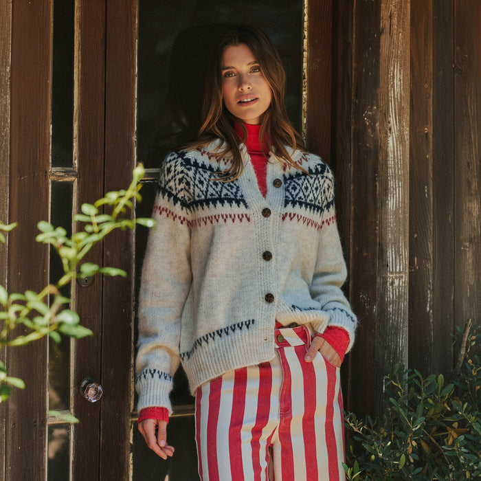Fair Isle Nordic Toggle Knit Cardigan