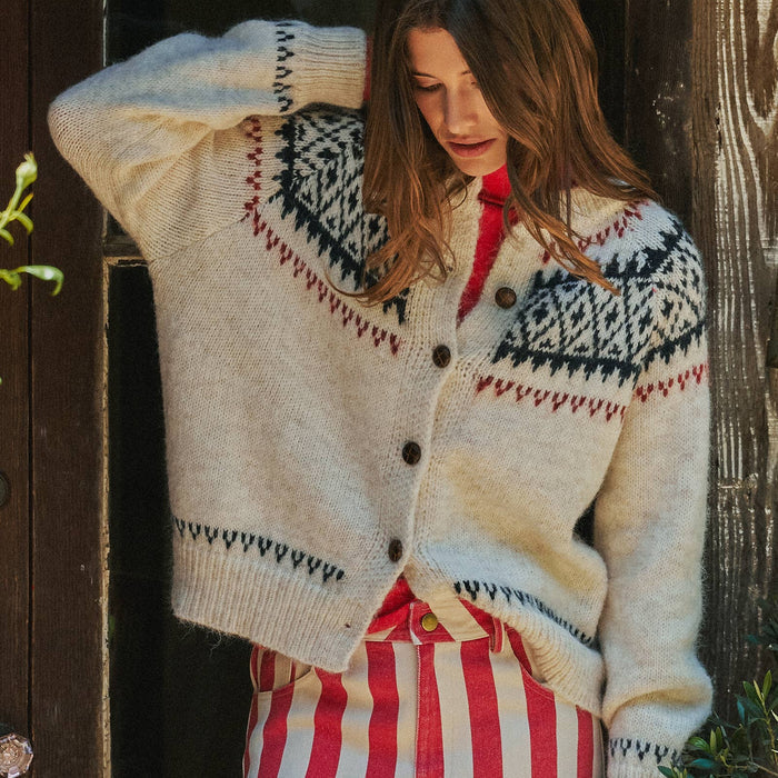 Fair Isle Nordic Toggle Knit Cardigan