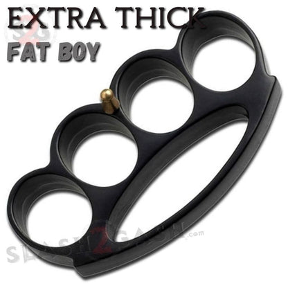 Titanium Rainbow Brass Knuckles Large Fat Boy Extra Wide Chubby Chunk Belt Buckle & Paperweight