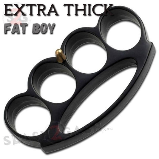 Titanium Rainbow Brass Knuckles Large Fat Boy Extra Wide Chubby Chunk Belt Buckle & Paperweight
