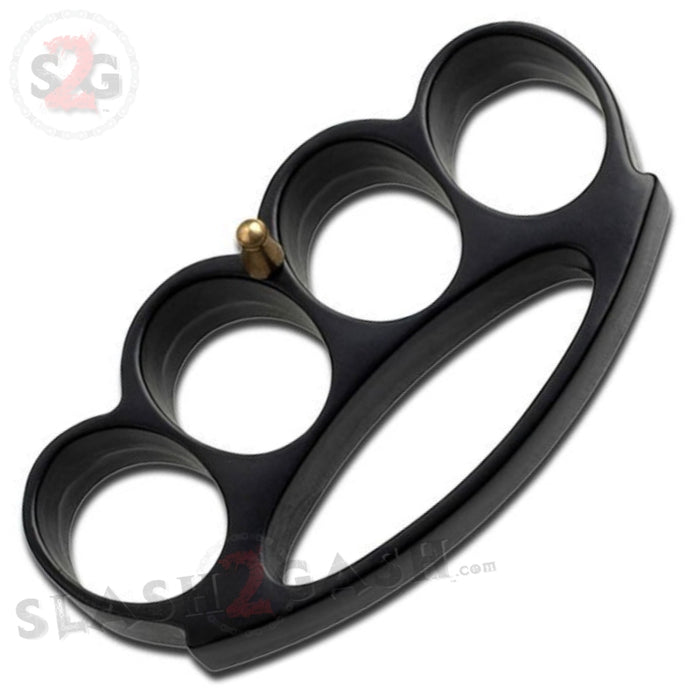 Men's Fat Boy Extra Wide Belt Buckle & Paperweight - Black Brass Knuckles Aluminum