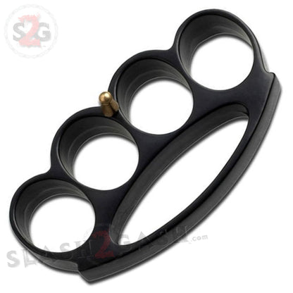 Men's Fat Boy Extra Wide Belt Buckle & Paperweight - Black Brass Knuckles Aluminum