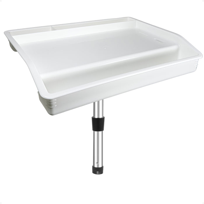 Fish Fillet Table / Cutting Board 17" x 14", Rod Holder Mount, White - FO4298 - Five Oceans