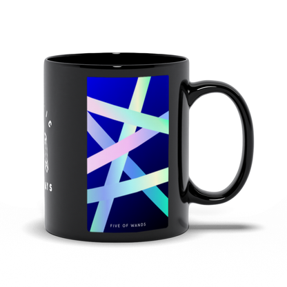 Five of Wands Black Mug