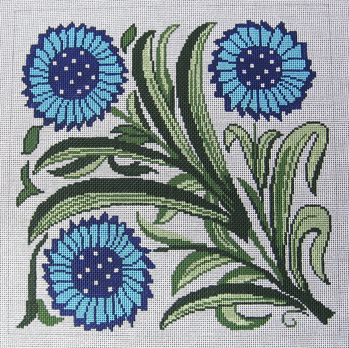 Needlepoint Floral Textile Canvas