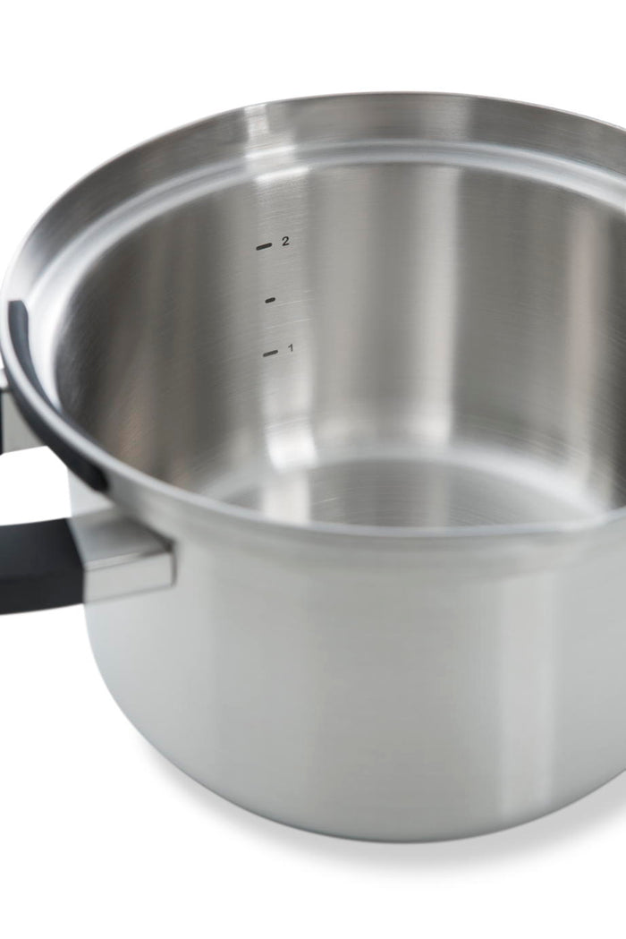 Flow Cool soeppan 24 cm 6 liter zilver binnenzijde
