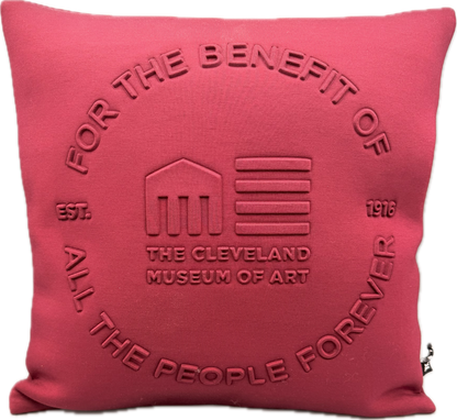 "For the Benefit" Embossed Cushion Cranberry
