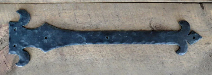 French Empire Iron Garage Door Dummy Hinge Strap - Old West Iron