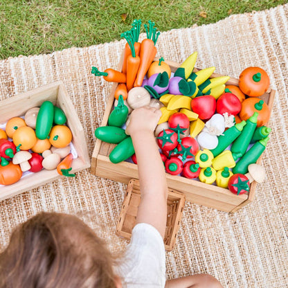 Fresh Produce Set C (Red Radishes, Garlics & Yellow Bell Peppers) - Babies in Bloom