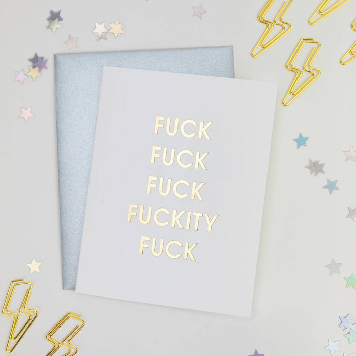 Fuck Fuckity Fuck Fuck Letterpress Greeting Card.