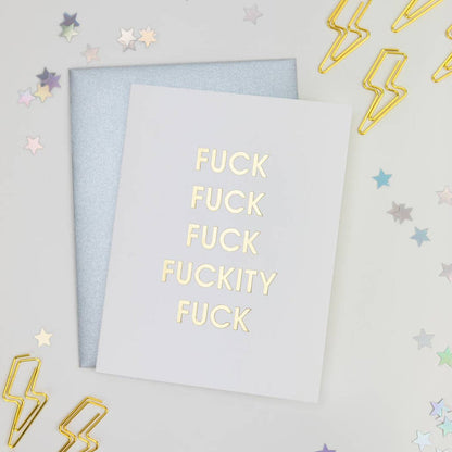 Fuck Fuckity Fuck Fuck Letterpress Greeting Card.