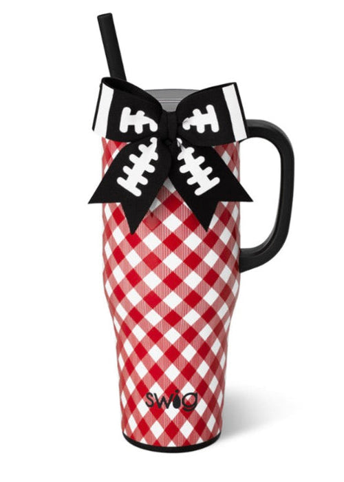 Gameday Gingham Red + Black Swig Leakproof To-Go Tumbler 40oz