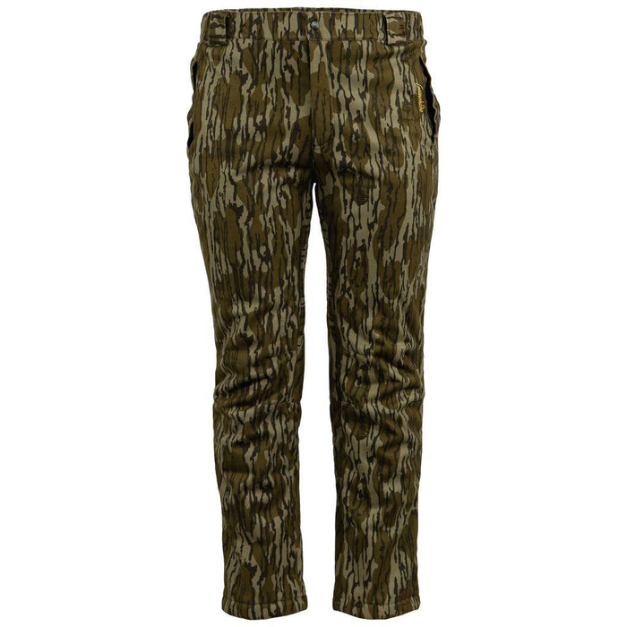 Gamehide Pinch Point hunting pants in camo print with slash pockets, belt loops, and quiet, windproof HyperHide fabric.