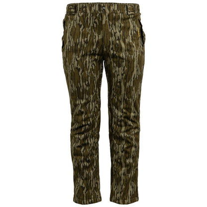 Gamehide Pinch Point hunting pants in camo print with slash pockets, belt loops, and quiet, windproof HyperHide fabric.