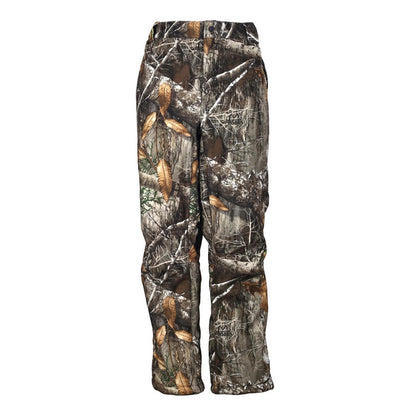 Gamehide Pinch Point hunting pants in camo print, featuring quiet HyperHide fabric and a warm Sherpa fleece lining.
