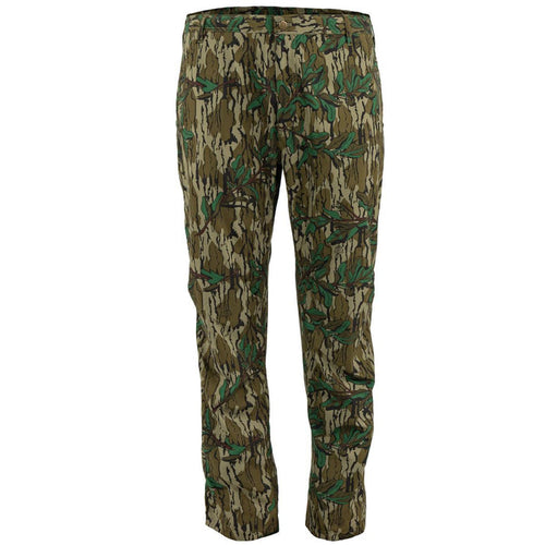 Gamehide Whisper Light hunting pants in camouflage print with stretch fabric, elastic waistband, and five-pocket design.