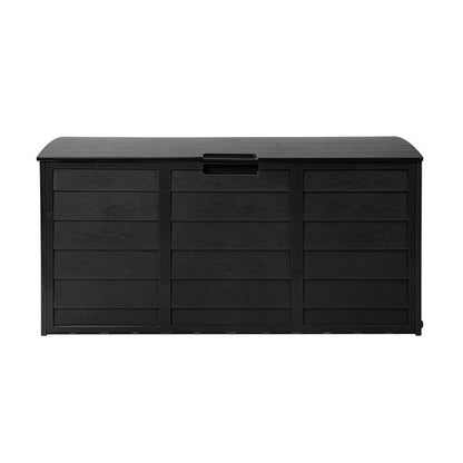 Gardeon Outdoor Storage Box 290L Lockable Organiser Garden Deck Shed All Black -Home Living Store - -