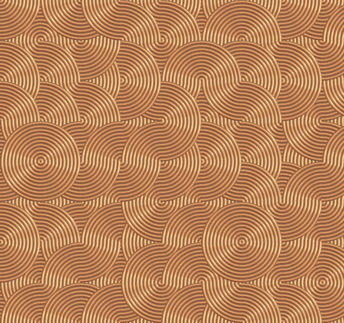 Geometric Fabric, Bronze Circular Geometric Fabric, cotton or fleece, 3707 - Beautiful Quilt