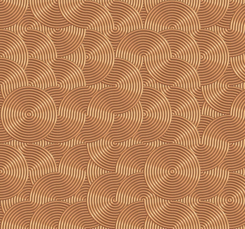 Geometric Fabric, Bronze Circular Geometric Fabric, cotton or fleece, 3707 - Beautiful Quilt