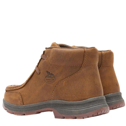 Brown full-grain leather Georgia Boot Athens Superlyte Wallabe with a durable slip-resistant rubber outsole.