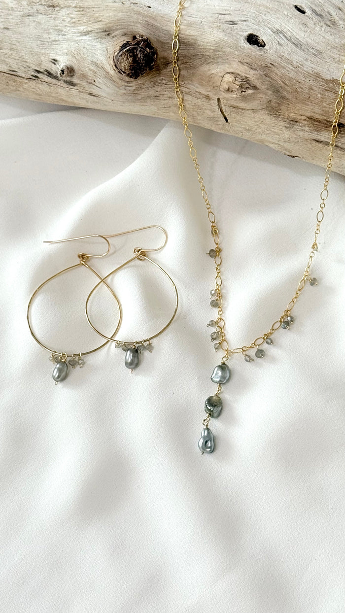 GIA earrings - Tahitian Keshi