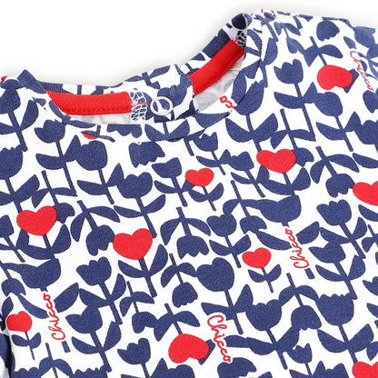 Girls Blue Floral Printed Top
