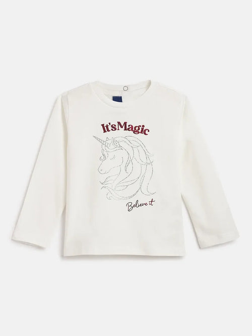 Girls Off-White Animal Printed Cotton T-shirt