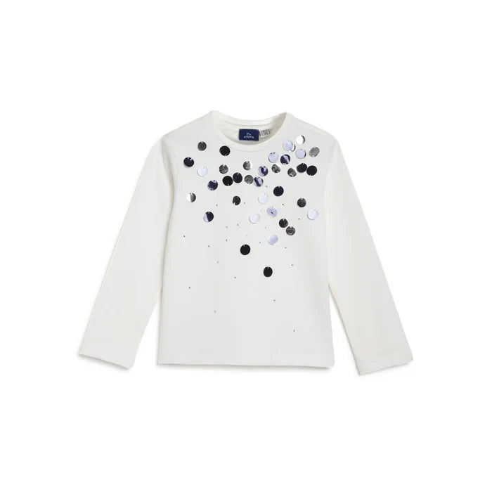 Girls White Embellished T-shirt