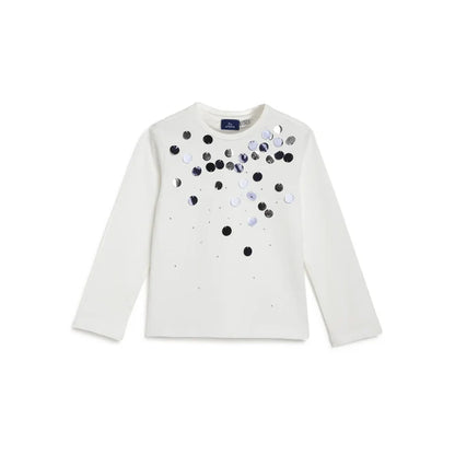 Girls White Embellished T-shirt