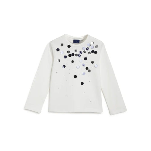 Girls White Embellished T-shirt