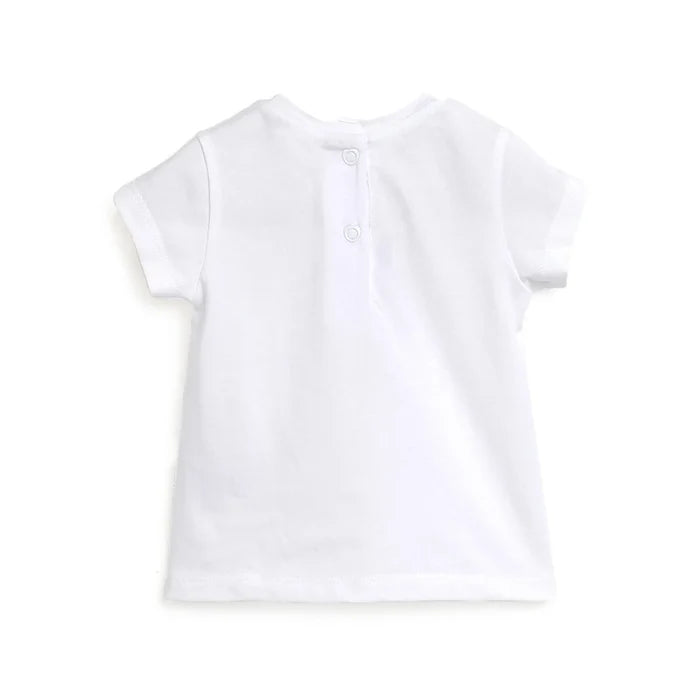 Girls White Graphic Printed T-shirt