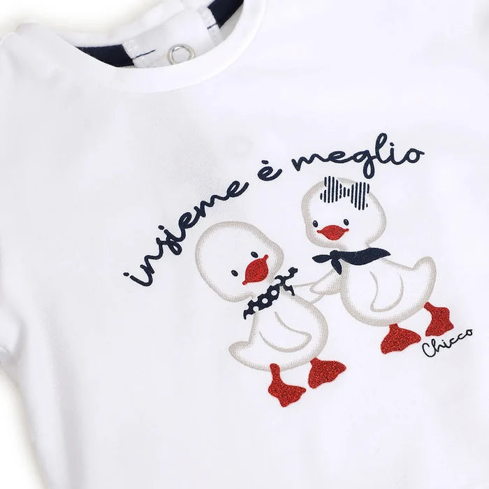 Girls White Graphic Printed T-shirt