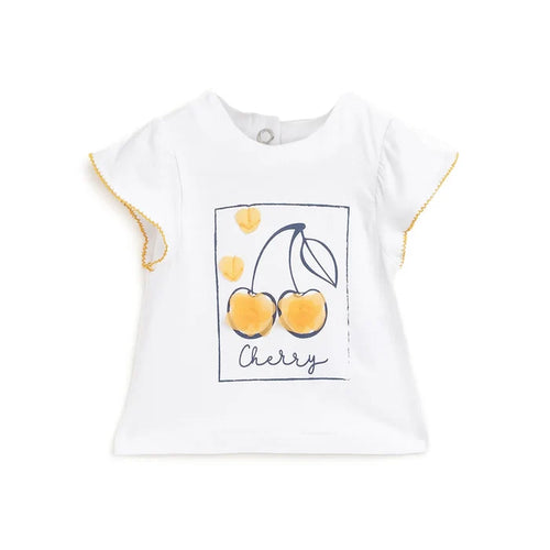 Girls White Short Sleeve T-Shirt
