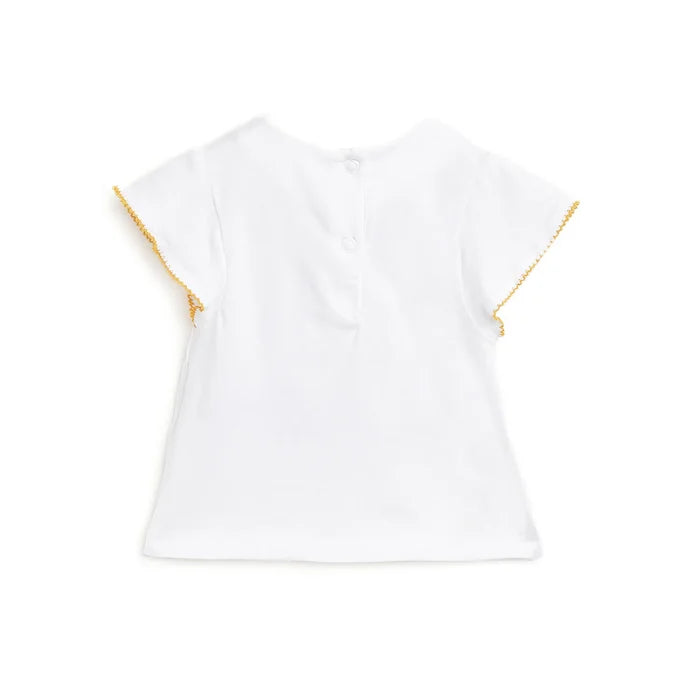Girls White Short Sleeve T-Shirt