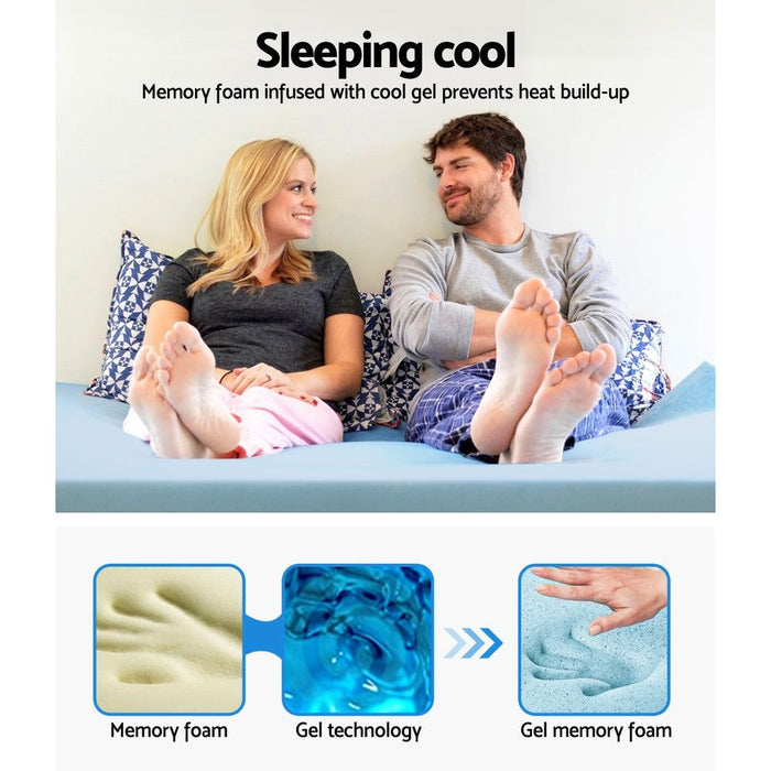 Giselle Bedding Memory Foam Mattress Topper Cool Gel 5cm King -Home Living Store - -