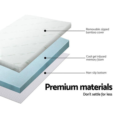 Giselle Bedding Memory Foam Mattress Topper Cool Gel 5cm King -Home Living Store - -