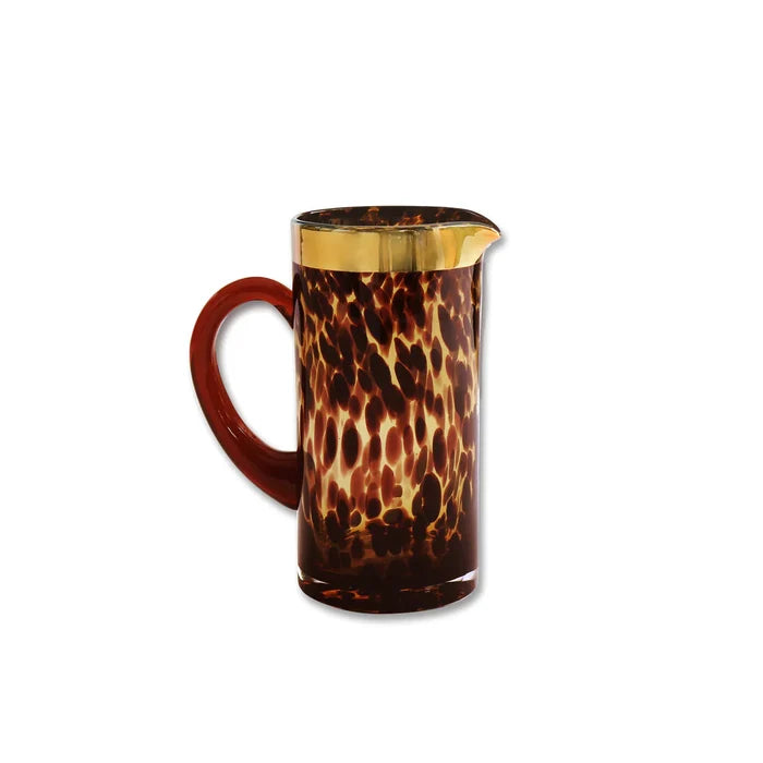 GLASS Tortoise and Gold Pitcher.