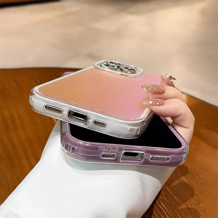 Two iridescent phone cases.