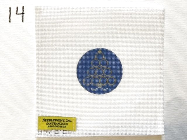 Gold Circle Christmas Tree Mini Round