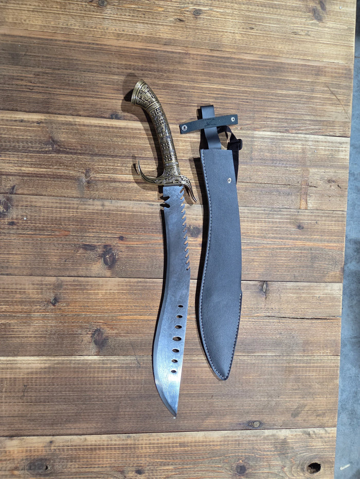 Gold handle knife with guard - Old West Iron