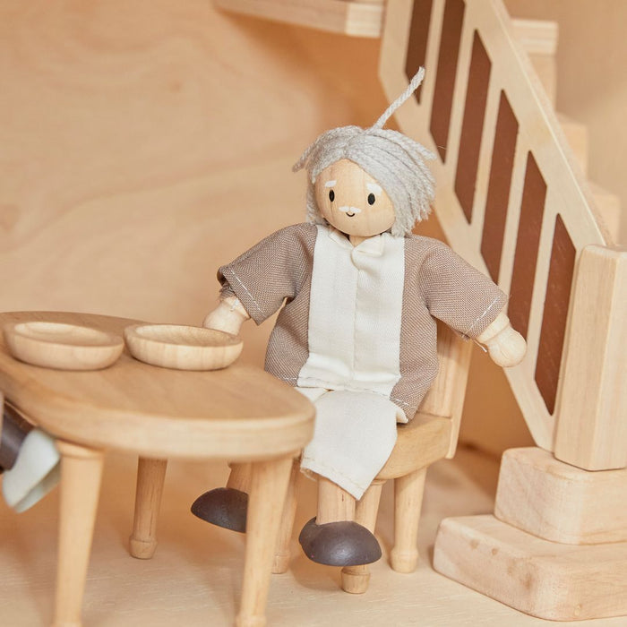 Grandfather Dollhouse Figure - Fair Skin Tone - Babies in Bloom