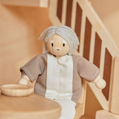 Grandfather Dollhouse Figure - Fair Skin Tone - Babies in Bloom