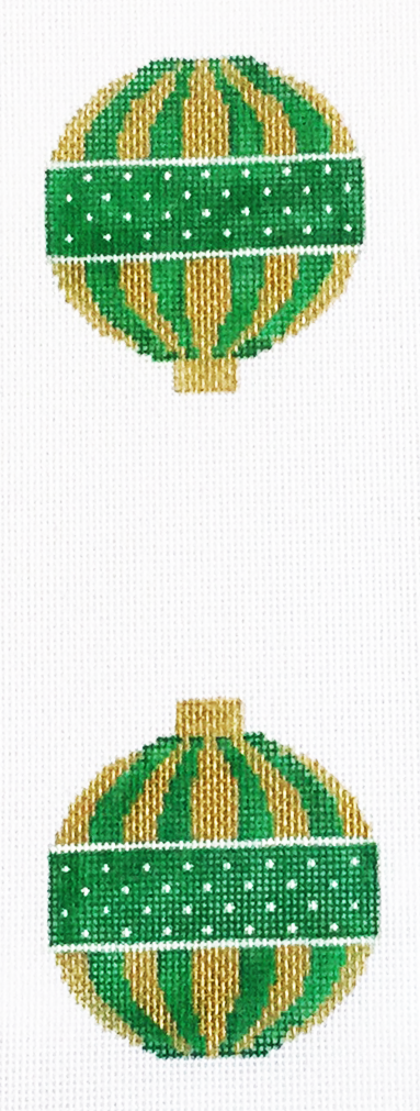Green and Gold Stripe Ornament