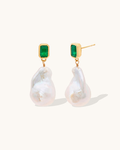 Green Onyx Baroque Mid Drop