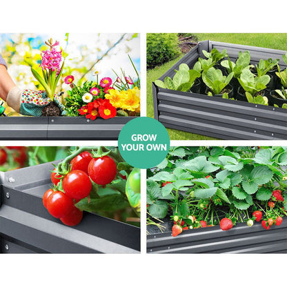Greenfingers Garden Bed 210x90cm Planter Box Raised Container Galvanised Steel -Home Living Store - -