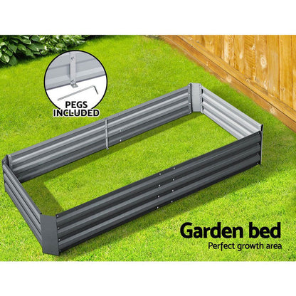 Greenfingers Garden Bed 210x90cm Planter Box Raised Container Galvanised Steel -Home Living Store - -