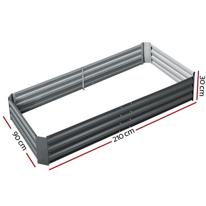 Greenfingers Garden Bed 210x90cm Planter Box Raised Container Galvanised Steel -Home Living Store - -