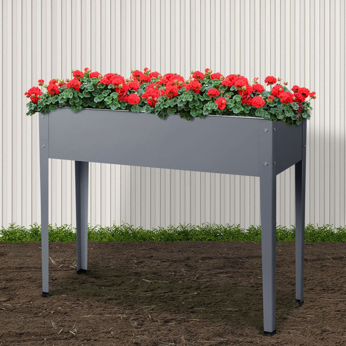 Greenfingers Garden Bed Elevated 100X80X30cm Planter Box Container Galvanised -Home Living Store - -